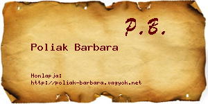 Poliak Barbara névjegykártya